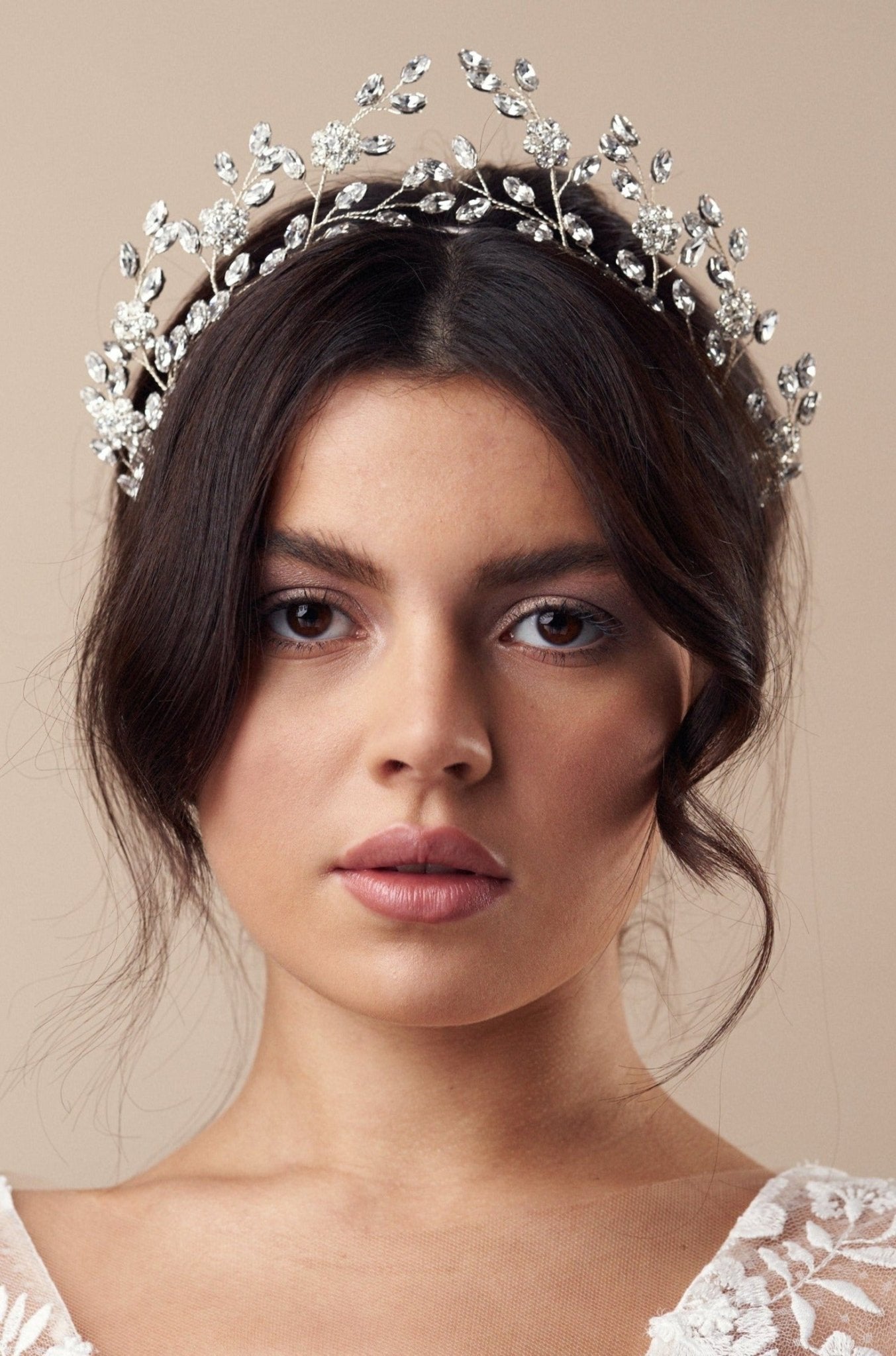 Callisto's Clever 2024 Crown: a sumptuous floral spring headdress with spectacular crystals and pearls