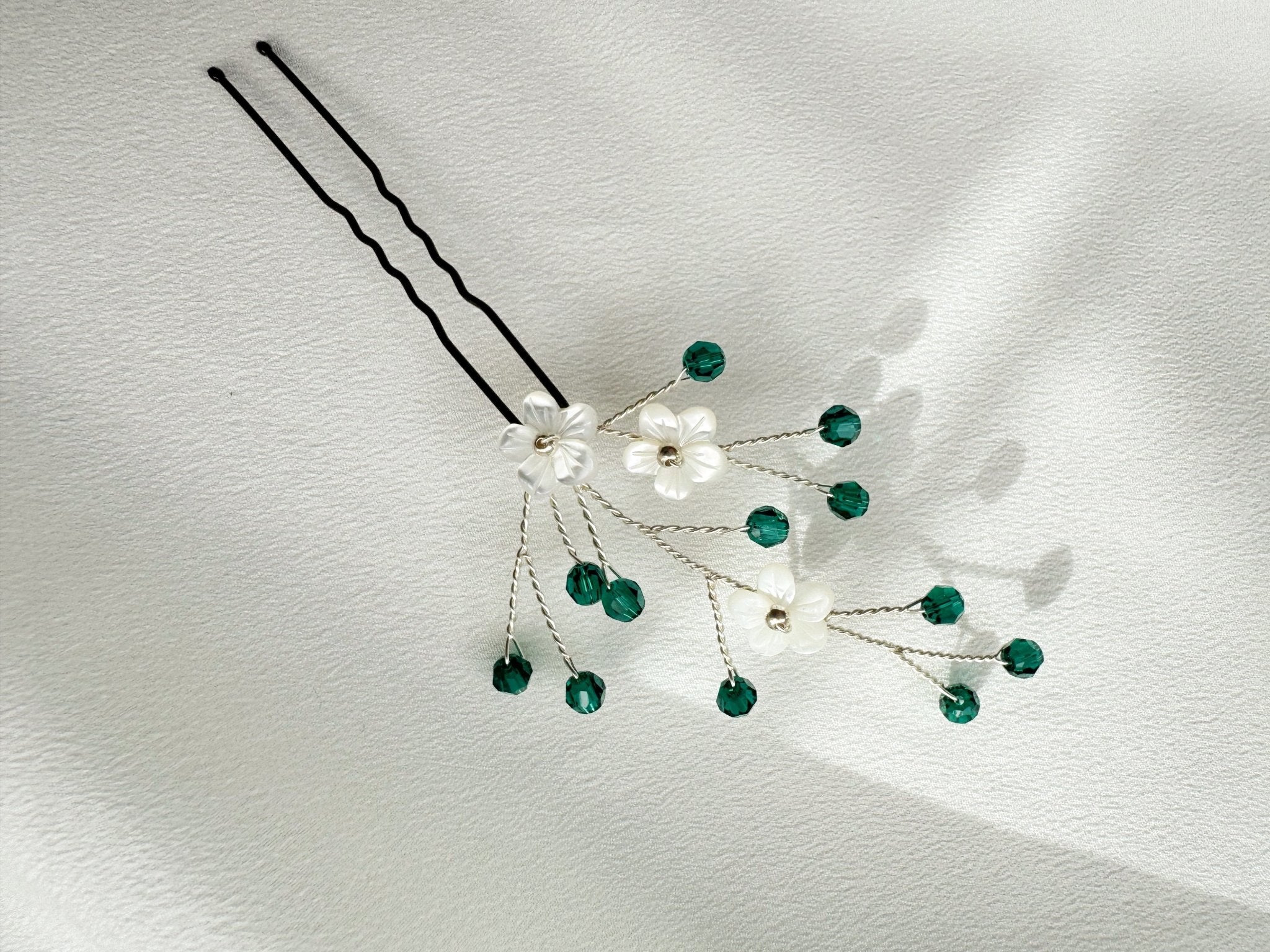 Coralie Crystal Flower Hairpins - Sample Sale