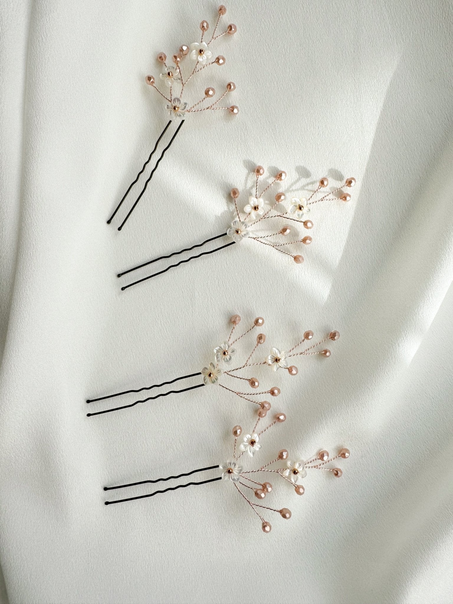 Coralie Crystal Flower Hairpins - Sample Sale