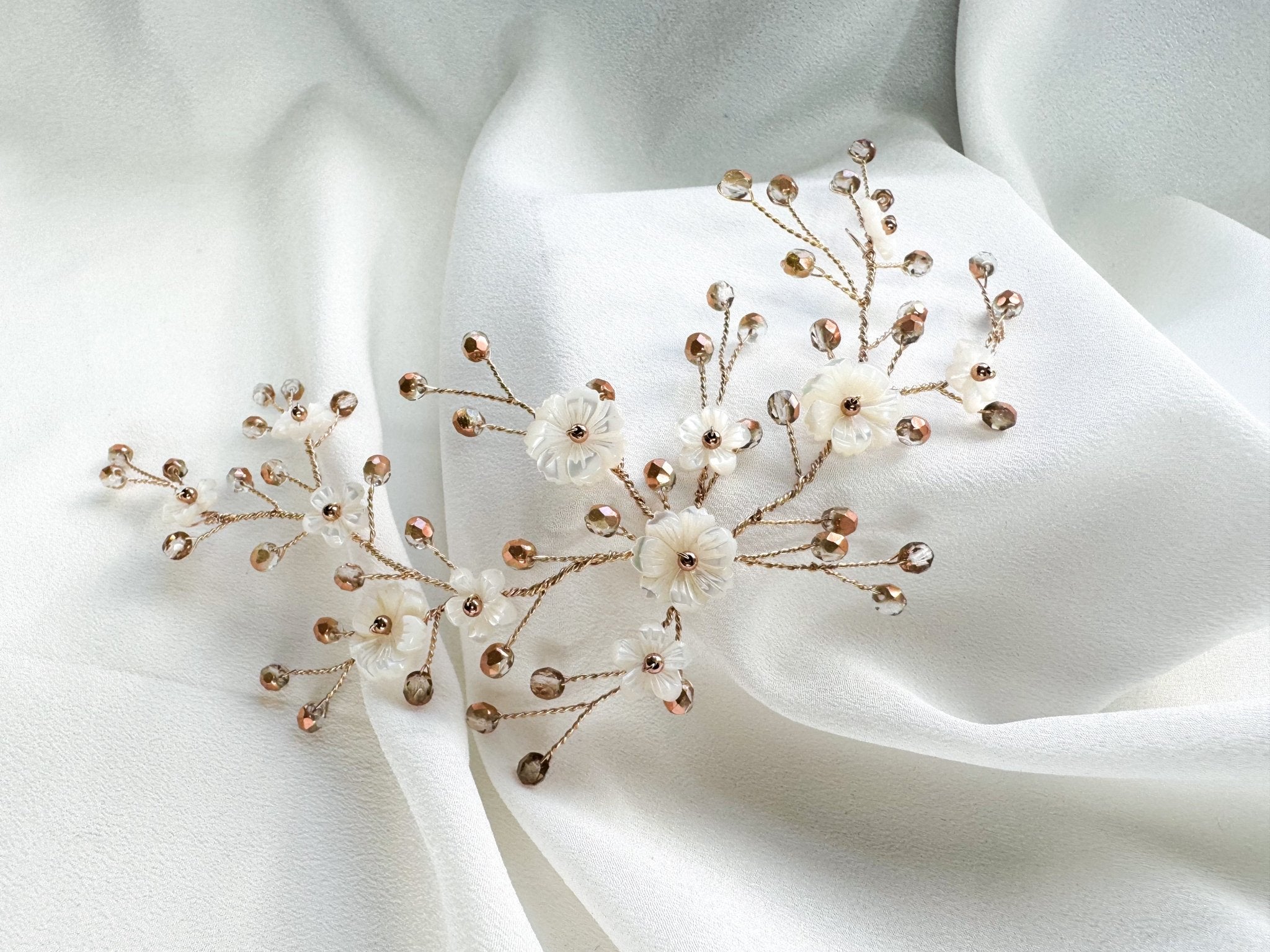 Ariel Floral Crystal Wedding Hairvine - Sample Sale