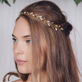 Rose gold, silver or gold crystal wedding headband browband - India - Debbie Carlisle